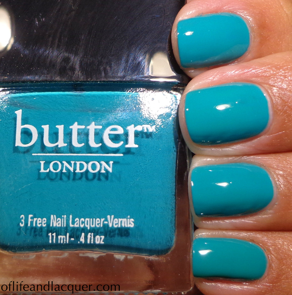 Nail polish swatch / manicure of shade butter London Slapper