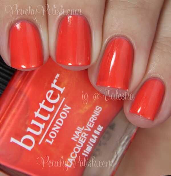 Nail polish swatch / manicure of shade butter London Torch