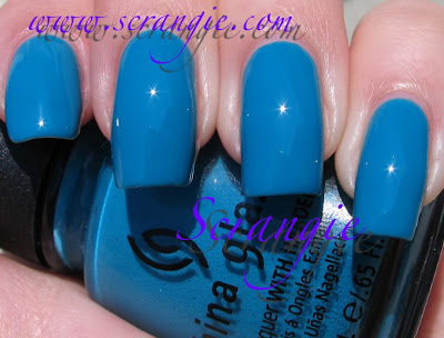 Nail polish swatch / manicure of shade China Glaze Aqua Baby