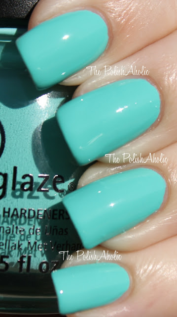 Nail polish swatch / manicure of shade China Glaze Aquadelic
