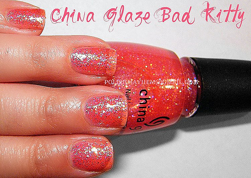 Nail polish swatch / manicure of shade China Glaze Bad Kitty
