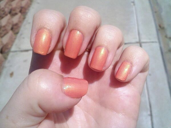 Nail polish swatch / manicure of shade China Glaze Bare If You Dare