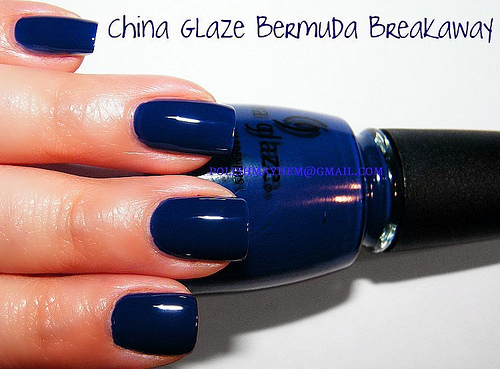 Nail polish swatch / manicure of shade China Glaze Bermuda Breakaway