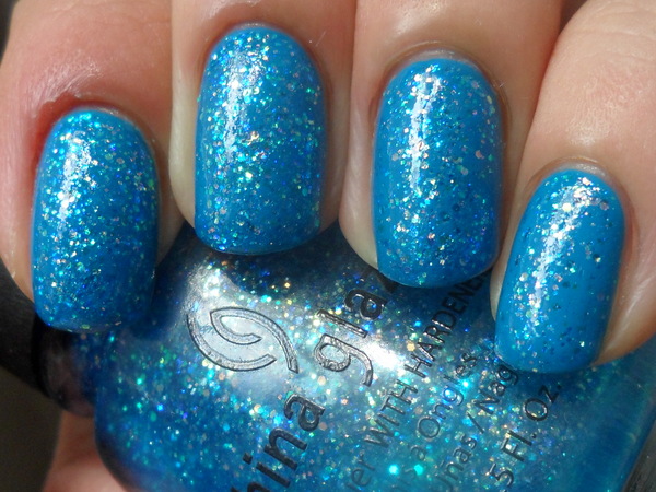 Nail polish swatch / manicure of shade China Glaze Blue Hawaiian