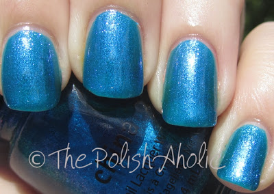 Nail polish swatch / manicure of shade China Glaze Blue Iguana