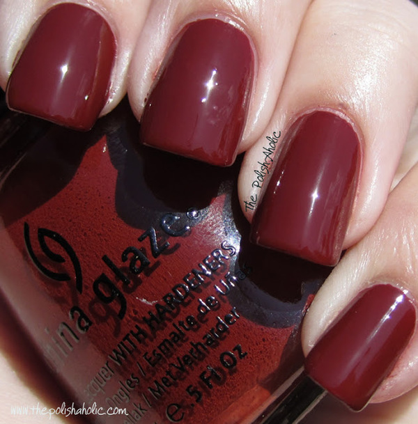 Nail polish swatch / manicure of shade China Glaze Brownstone