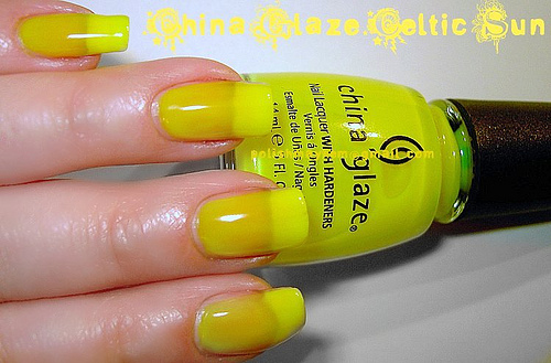 Nail polish swatch / manicure of shade China Glaze Celtic Sun