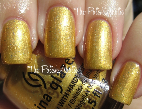 Nail polish swatch / manicure of shade China Glaze Champagne Bubbles