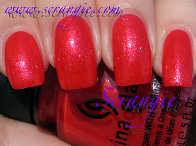 Nail polish swatch / manicure of shade China Glaze Cherry Pie