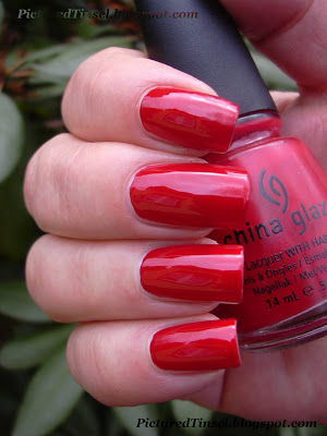 Nail polish swatch / manicure of shade China Glaze China Rouge