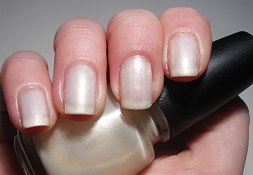 Nail polish swatch / manicure of shade China Glaze Chinchilla Vanilla