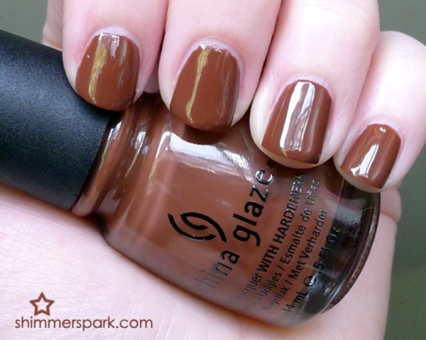 Nail polish swatch / manicure of shade China Glaze Chocodisiac