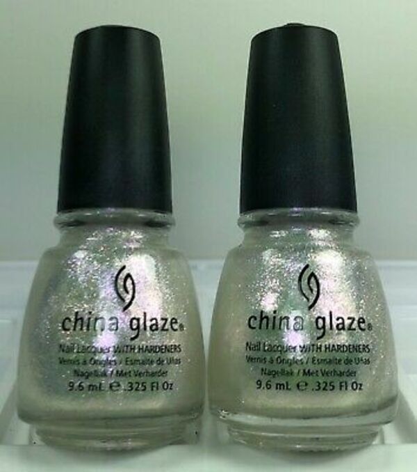 Nail polish swatch / manicure of shade China Glaze Color Travel Iridescent Top Coat