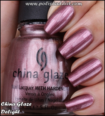 Nail polish swatch / manicure of shade China Glaze Delight
