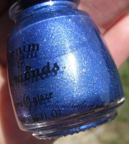 Nail polish swatch / manicure of shade China Glaze Denim and Diamonds