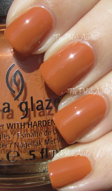 Nail polish swatch / manicure of shade China Glaze Desert Sun