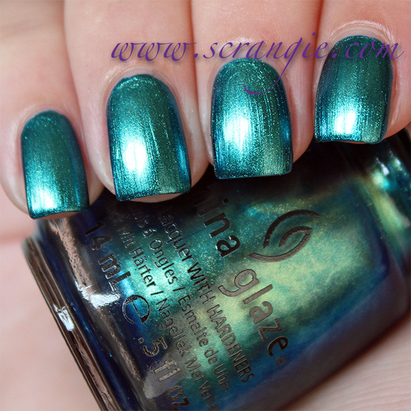 Nail polish swatch / manicure of shade China Glaze Deviantly Daring