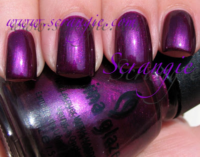 Nail polish swatch / manicure of shade China Glaze Drama Queen