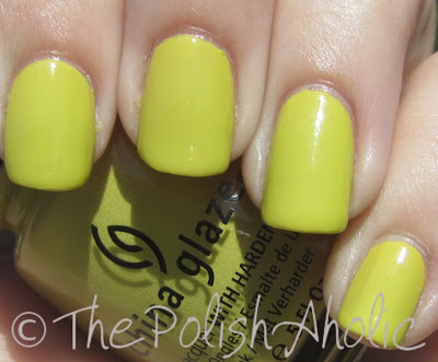 Nail polish swatch / manicure of shade China Glaze Electric Pineapple