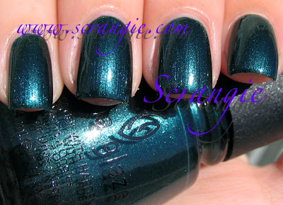 Nail polish swatch / manicure of shade China Glaze Emerald Fitzgerald