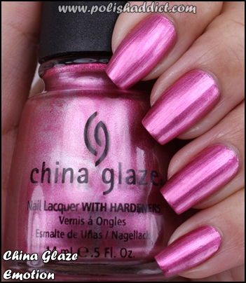 Nail polish swatch / manicure of shade China Glaze Emotion