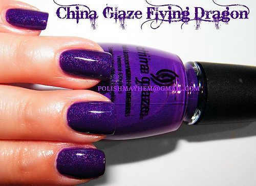 Nail polish swatch / manicure of shade China Glaze Flying Dragon