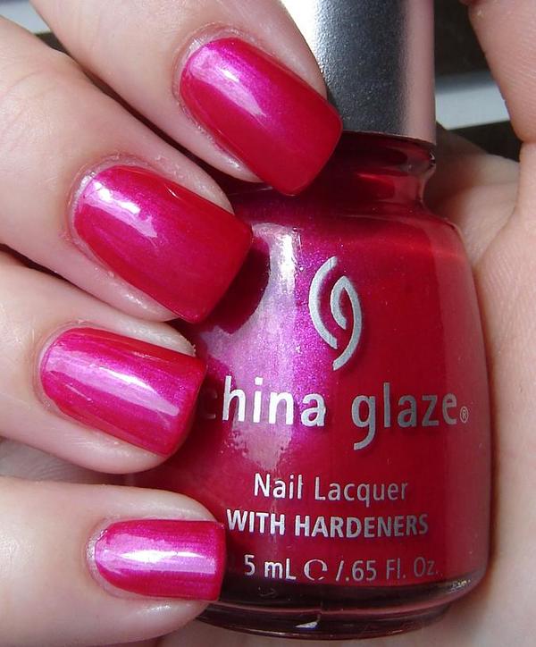 Nail polish swatch / manicure of shade China Glaze Fuchsia Seduction