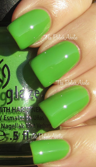 Nail polish swatch / manicure of shade China Glaze Gaga for Green