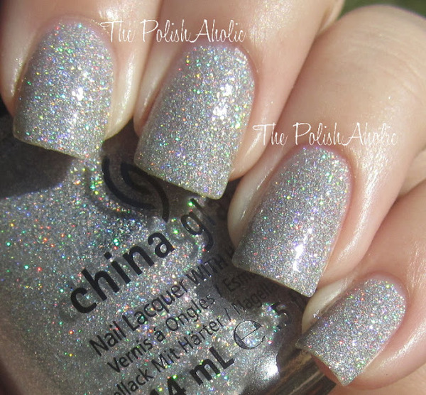 Nail polish swatch / manicure of shade China Glaze Glistening Snow