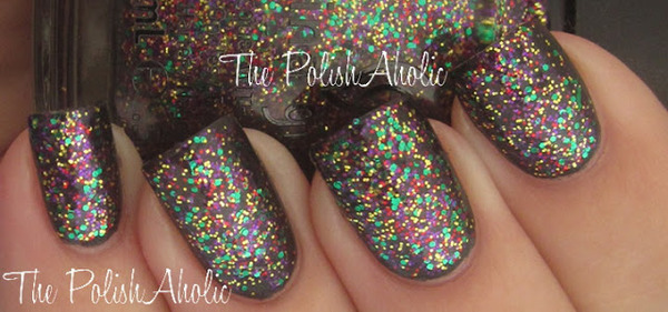 Nail polish swatch / manicure of shade China Glaze Glitter All the Way