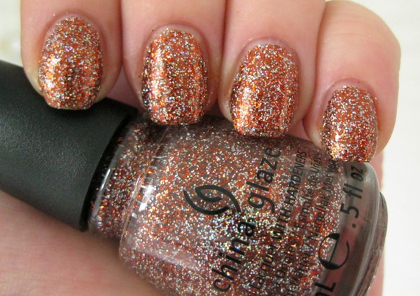 Nail polish swatch / manicure of shade China Glaze Glitter Goblin