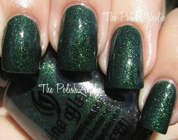 Nail polish swatch / manicure of shade China Glaze Glittering Garland