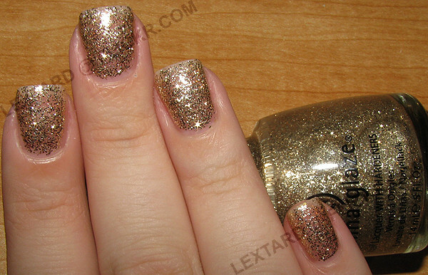 Nail polish swatch / manicure of shade China Glaze Gold Digger