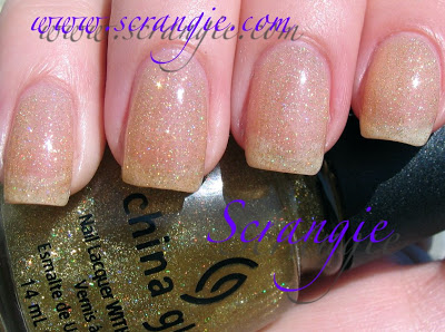 Nail polish swatch / manicure of shade China Glaze Golden Enchantment