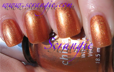Nail polish swatch / manicure of shade China Glaze Golden Glamour