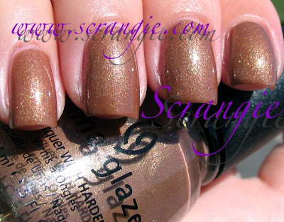 Nail polish swatch / manicure of shade China Glaze Golden Spurs