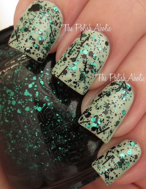 Nail polish swatch / manicure of shade China Glaze Graffiti Glitter