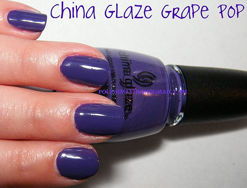 Nail polish swatch / manicure of shade China Glaze Grape Pop
