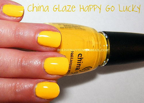 Nail polish swatch / manicure of shade China Glaze Happy Go Lucky