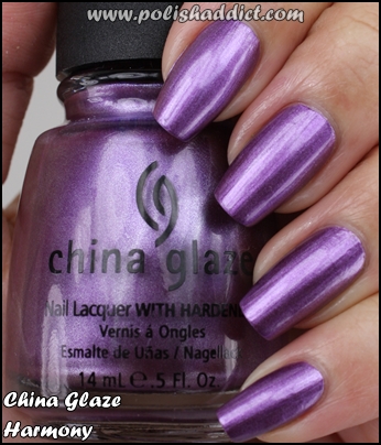 Nail polish swatch / manicure of shade China Glaze Harmony