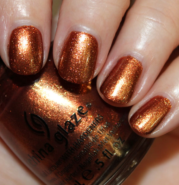 Nail polish swatch / manicure of shade China Glaze Harvest Moon