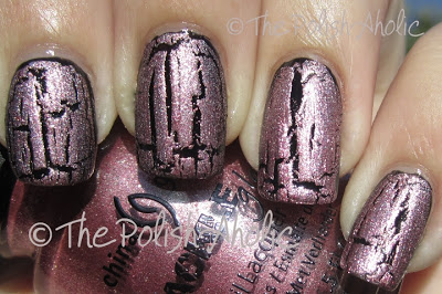 Nail polish swatch / manicure of shade China Glaze Haute Metal