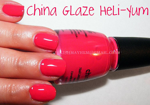 Nail polish swatch / manicure of shade China Glaze Heli-Yum