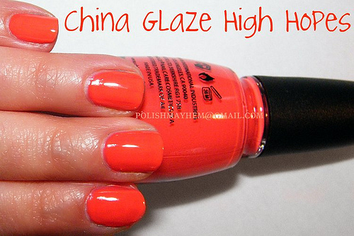 Nail polish swatch / manicure of shade China Glaze High Hopes