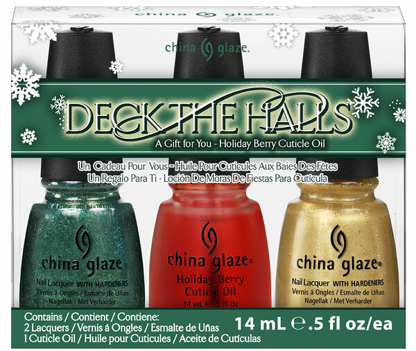 Nail polish swatch / manicure of shade China Glaze Holiday Berry Cuticle Oil