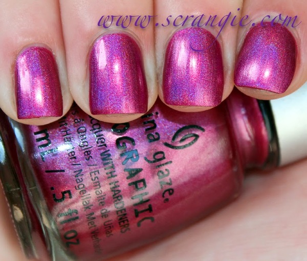 Nail polish swatch / manicure of shade China Glaze Infra-Red