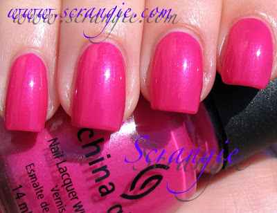 Nail polish swatch / manicure of shade China Glaze It's Poppin'