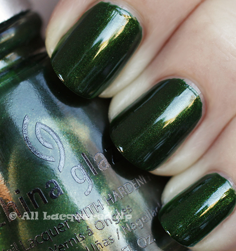 Nail polish swatch / manicure of shade China Glaze Jolly Holly