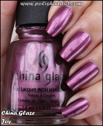 Nail polish swatch / manicure of shade China Glaze Joy