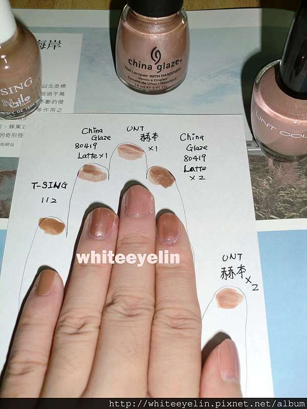 Nail polish swatch / manicure of shade China Glaze Latte